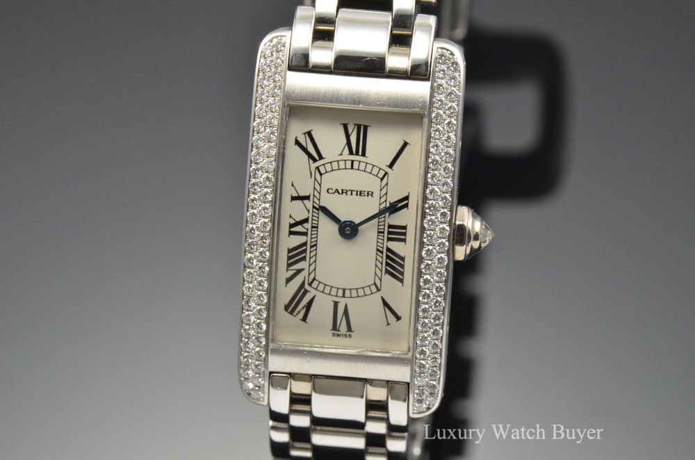 WJTA0015 Tank Louis Cartier Large Diamond 18K White Gold Watch