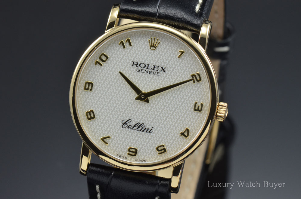 mens rolex cellini 18k yellow gold manual wind mother of