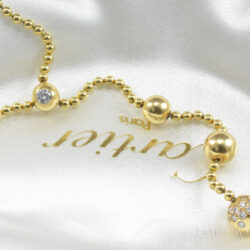Cartier Diamond Balls Beaded Lariat 18k Yellow Gold Necklace