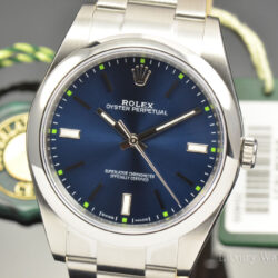 Rolex Oyster Perpetual Blue Dial Stainless Steel Automatic Men's Watch Item No. 114300BLSO