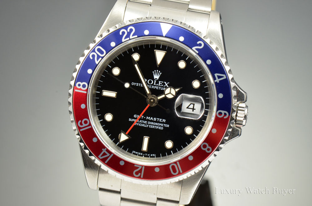 Mens Rolex GMT-Master 1 Stainless Steel Automatic Pepsi ...