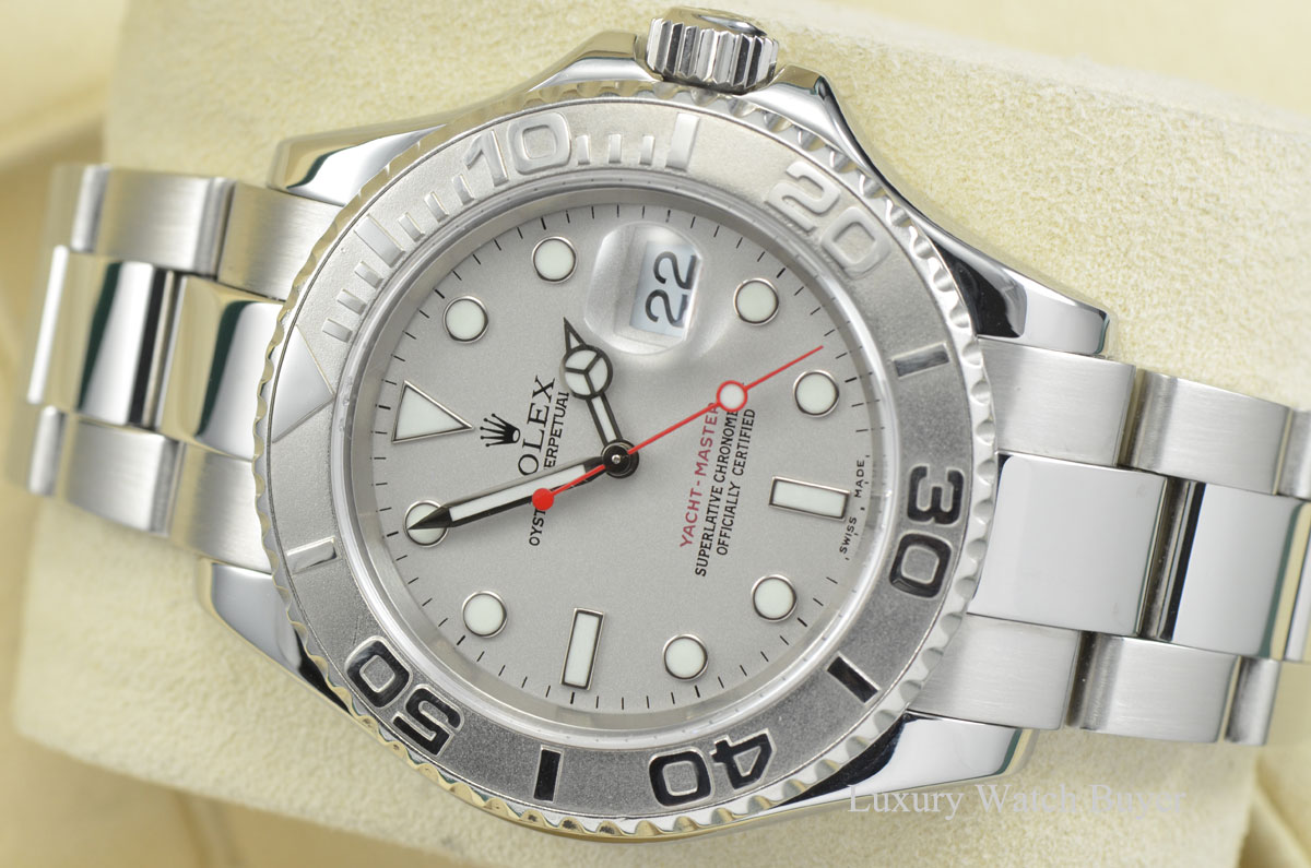 2005 Mens Rolex Yachtmaster 40MM Platinum Bezel & Stainless Steel Watch ...