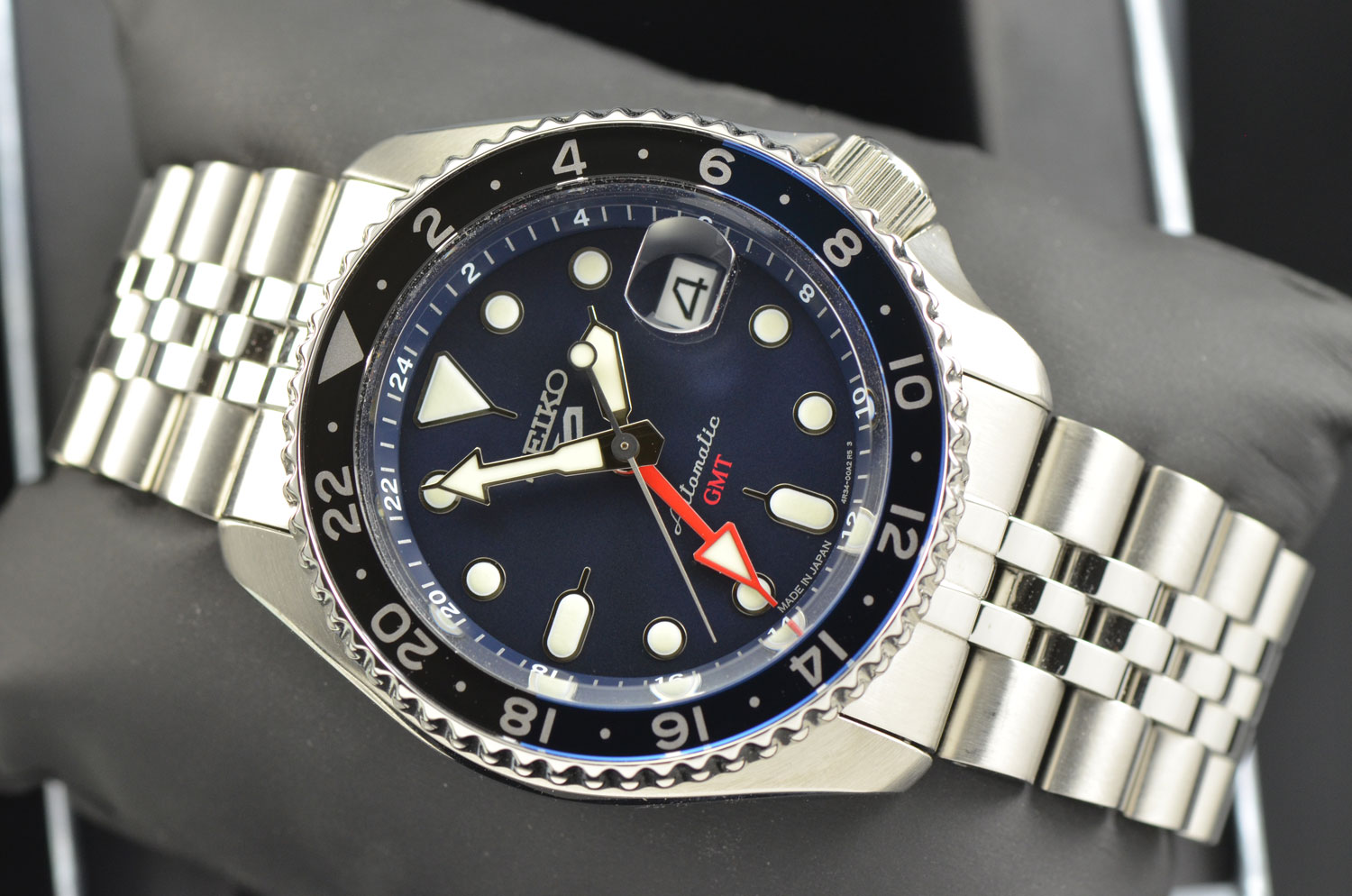 Mens Seiko 5 Sports SKX GMT Blue Dial Stainless Steel Automatic 42.5MM ...