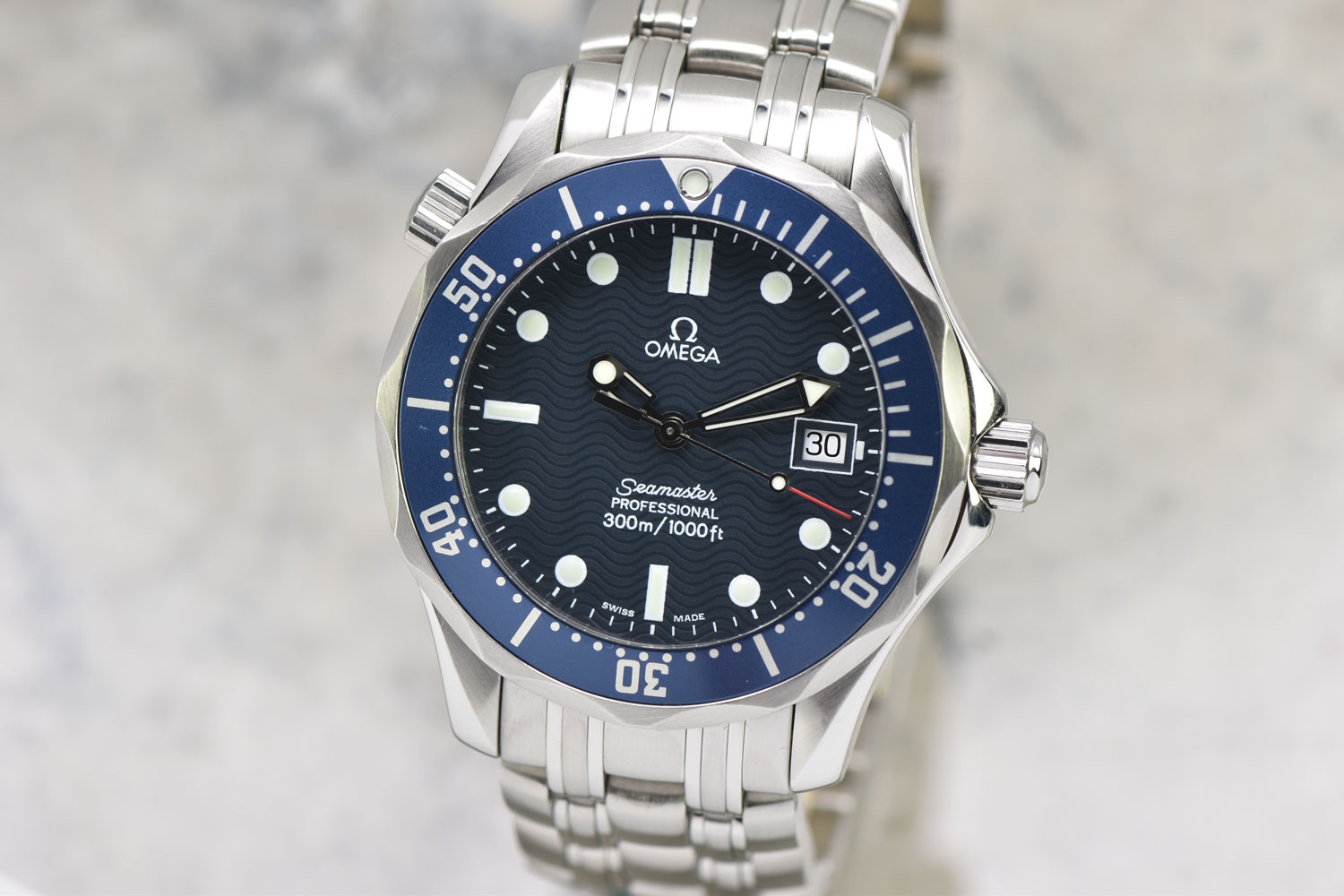 Omega Seamaster Professional 300M Quartz Blue Wave Dial