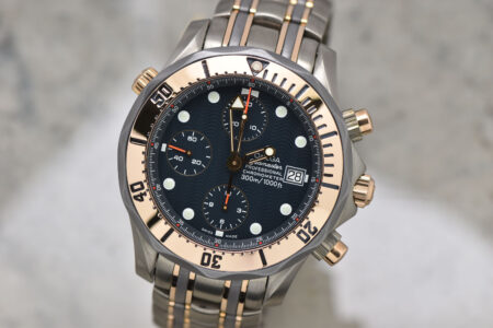 Omega Seamaster Professional Chronograph 41.5MM 18K Red Gold & Titanium Blue Dial Watch 2296.80 #6374