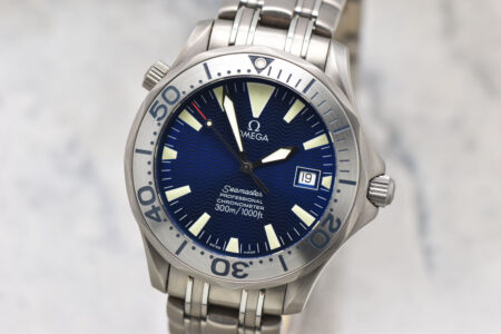 Mens Omega Seamaster Professional 300M 41MM Automatic Titanium Electric Blue Dial Watch 2231.80 Full Set #4034