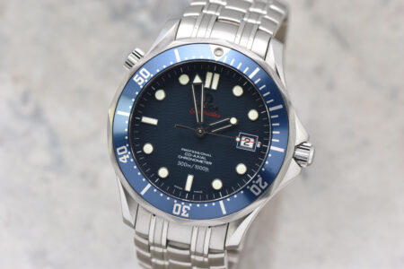 2010 Mens Omega Red Seamaster Professional 300M Co-Axial Chronometer Automatic Blue Wave Dial 41MM Stainless Steel Watch 2220.80 Full Set #6154